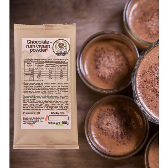 Chocolate- rum pudding and cream powder / Keto; Paleo; Glutenfree; Starch free; Soy free; Diary & cereal free