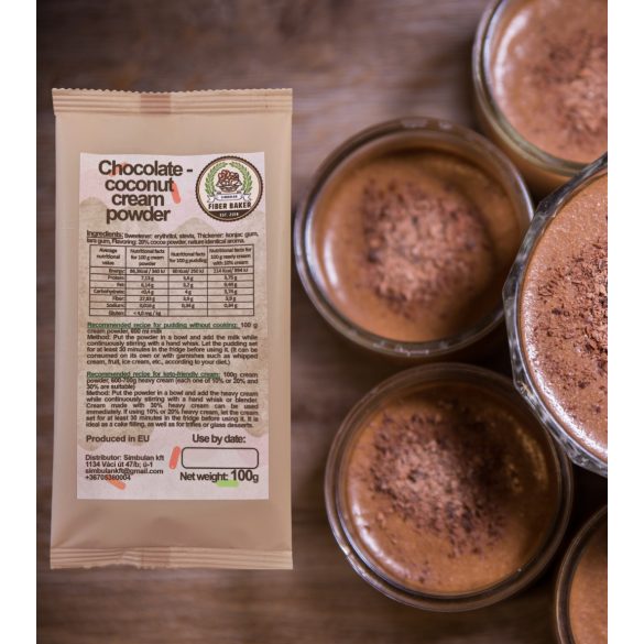 Chocolate- Coconut pudding and cream powder / Keto; Paleo; Glutenfree; Starch free; Soy free; Diary & cereal free